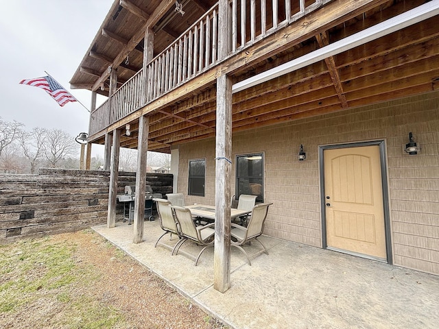 view of patio with outdoor dining space