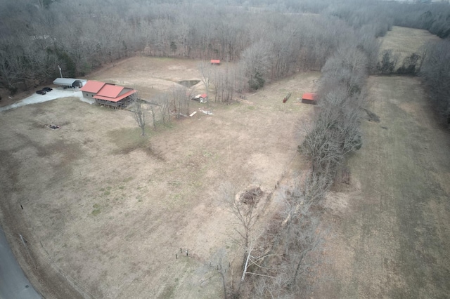 aerial view featuring a rural view