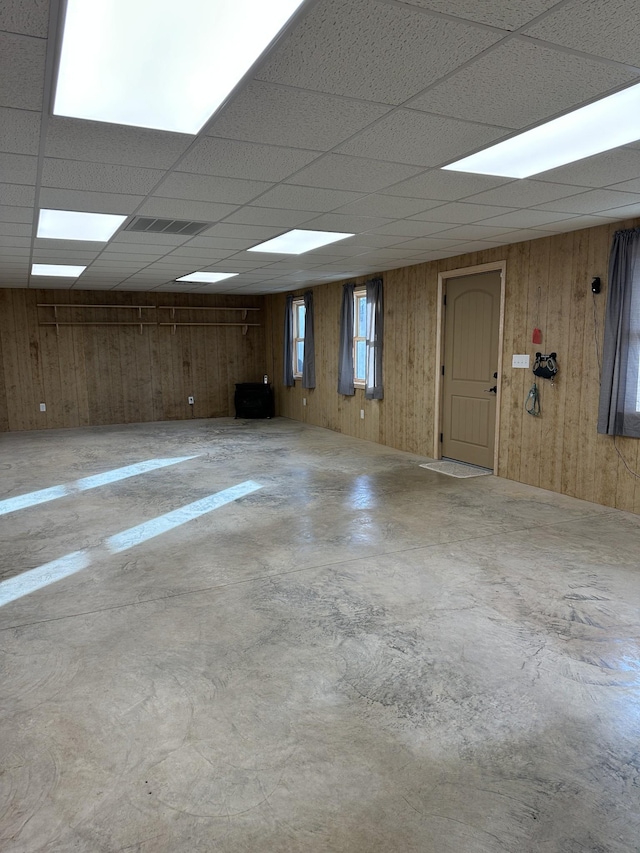 interior space with wood walls