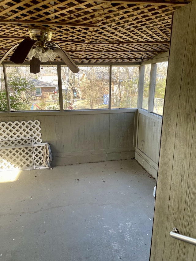 view of unfurnished sunroom