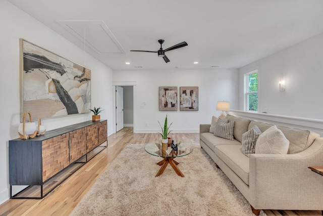 living room with hardwood / wood-style flooring