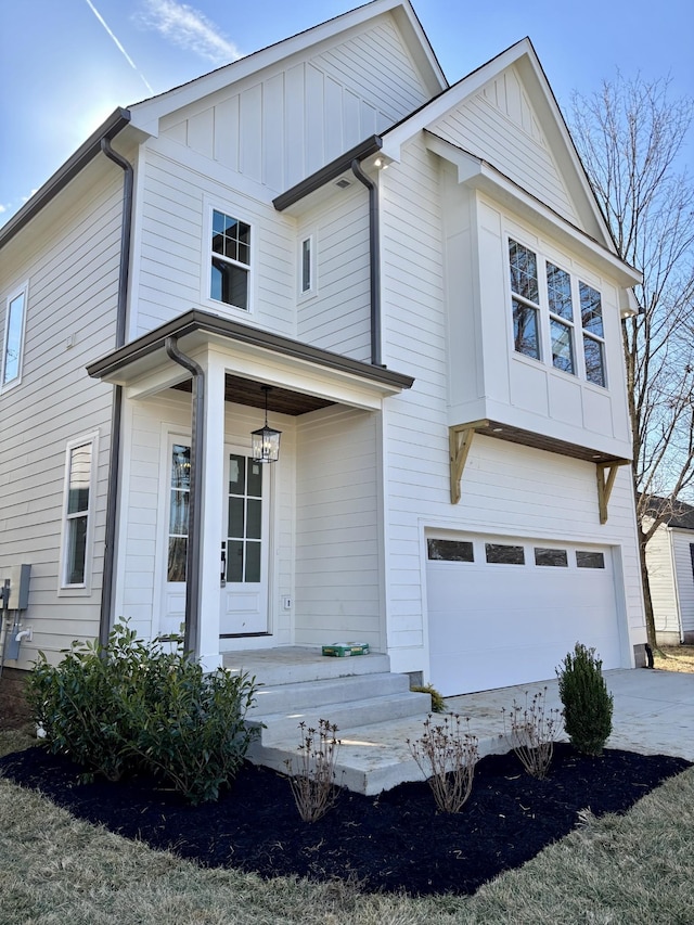 view of front of home featuring a garage and a porch