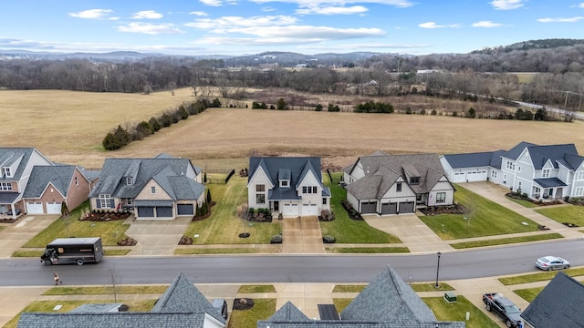 bird's eye view with a mountain view