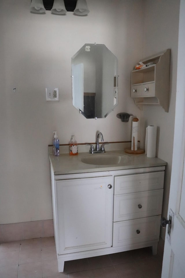 bathroom featuring vanity and tile patterned floors