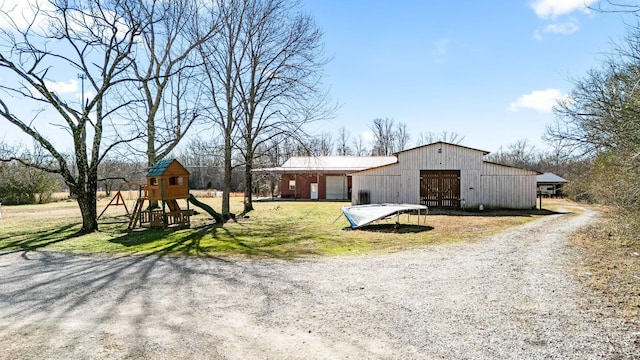 view of play area featuring a yard