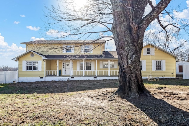 view of front of home with a porch