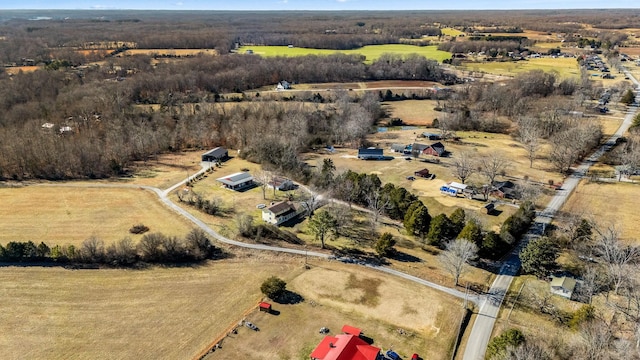 drone / aerial view with a rural view