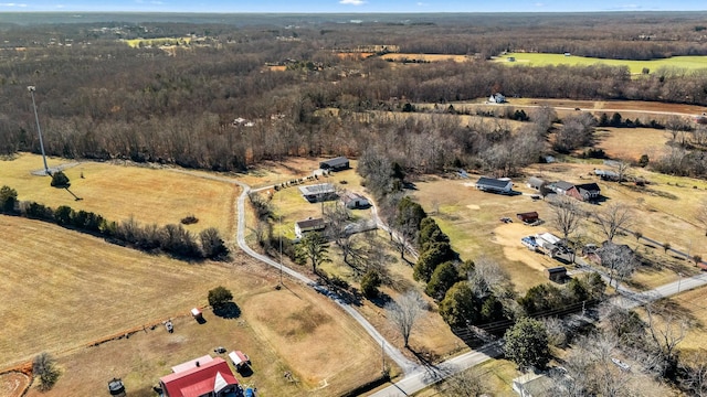 drone / aerial view featuring a rural view