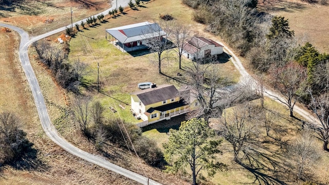 aerial view with a rural view