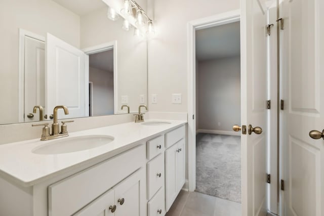 bathroom featuring vanity and tile patterned floors