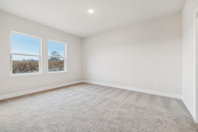 view of carpeted spare room