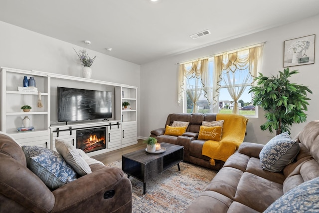 living room featuring hardwood / wood-style flooring