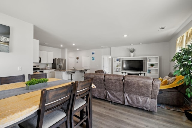 living room featuring light hardwood / wood-style flooring