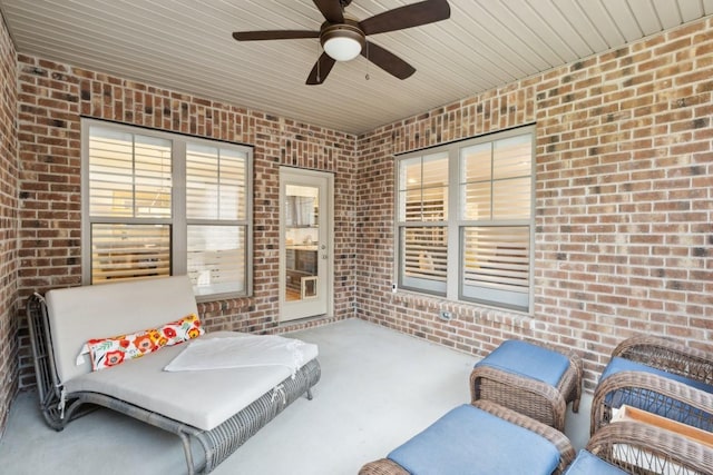 view of patio / terrace featuring ceiling fan