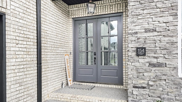 doorway to property with french doors