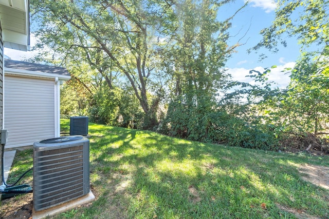 view of yard featuring cooling unit