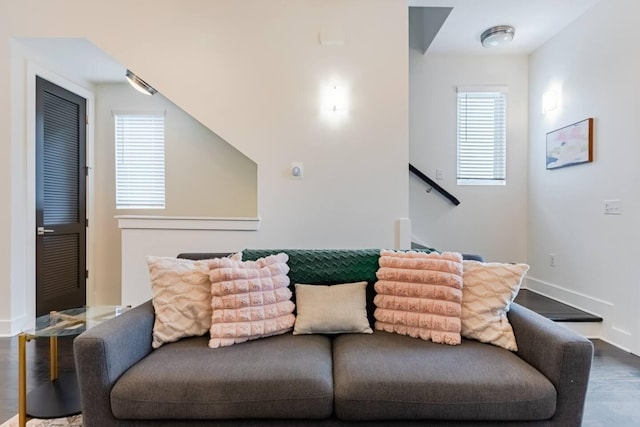 living room featuring hardwood / wood-style floors