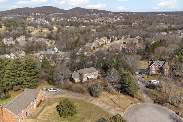 aerial view with a mountain view