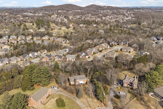 aerial view with a mountain view