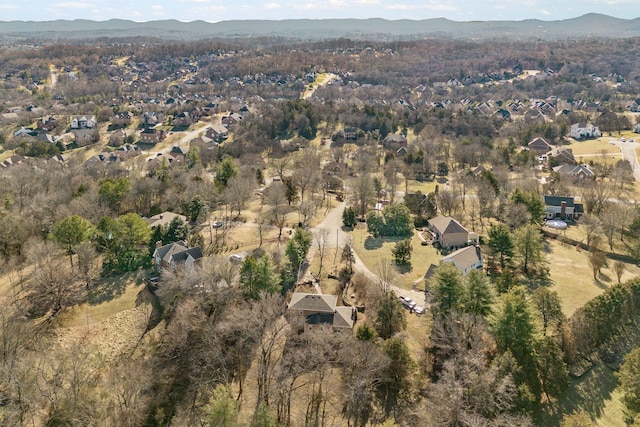 bird's eye view with a mountain view