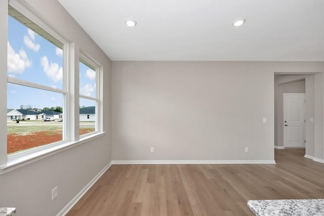 empty room featuring light wood-type flooring