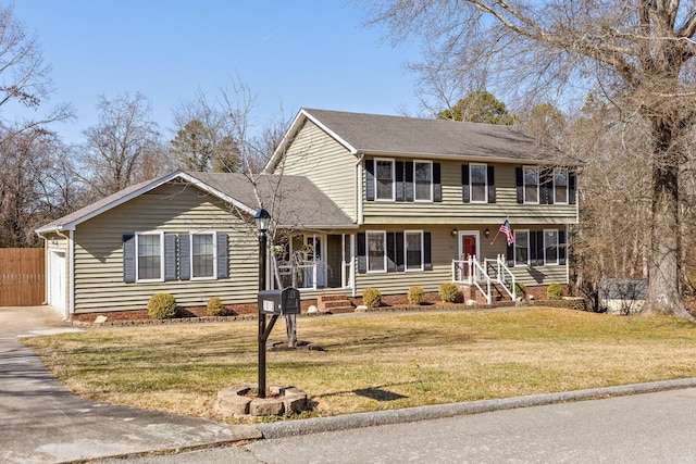 colonial house with a front yard