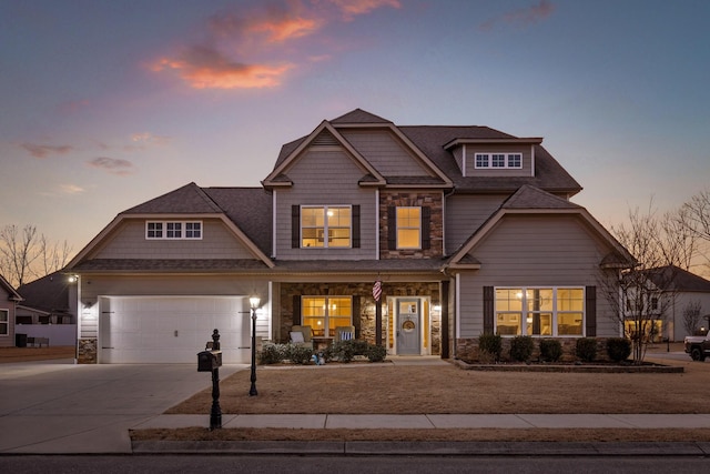 craftsman-style home featuring a garage