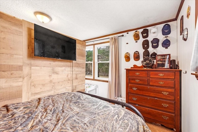 bedroom featuring a textured ceiling