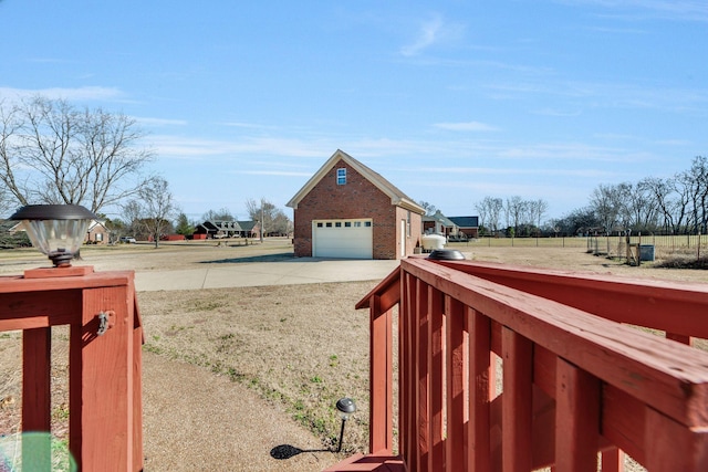 view of yard with a garage