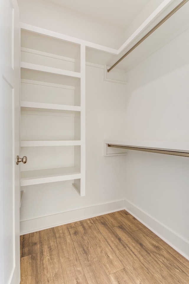 spacious closet with wood-type flooring