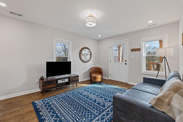 living room featuring hardwood / wood-style flooring