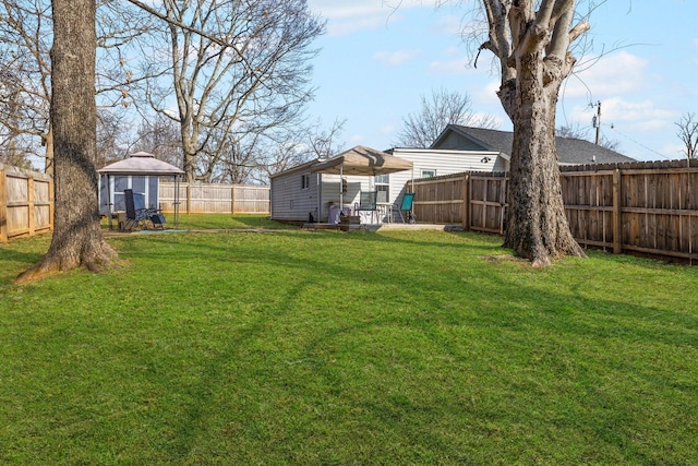 view of yard with a gazebo