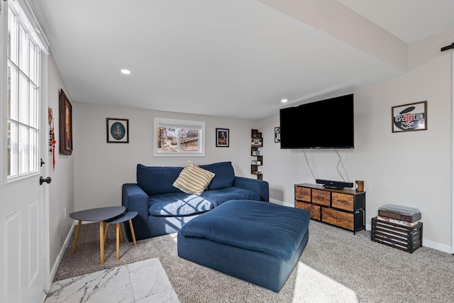 view of carpeted living room