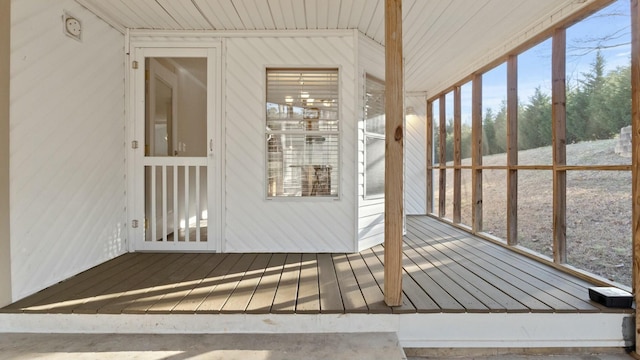 view of unfurnished sunroom