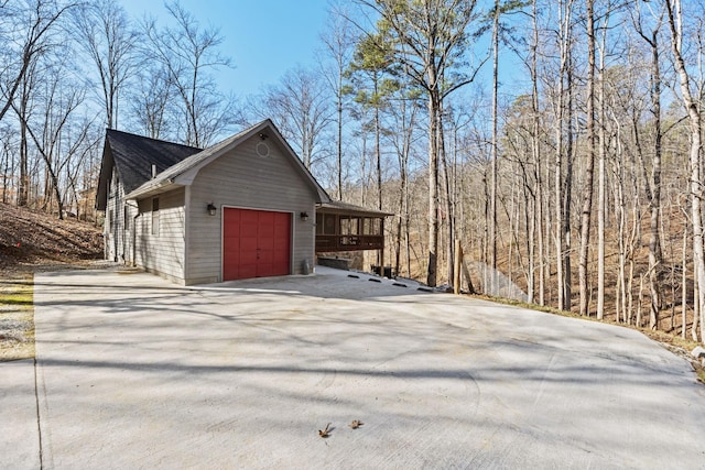 view of garage