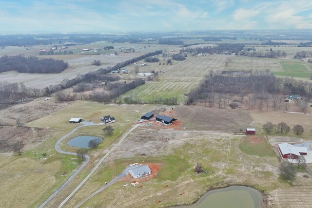 aerial view with a rural view