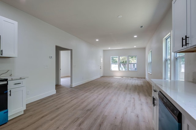 unfurnished living room featuring light hardwood / wood-style flooring