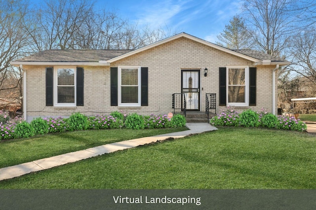 view of front of property with a front yard