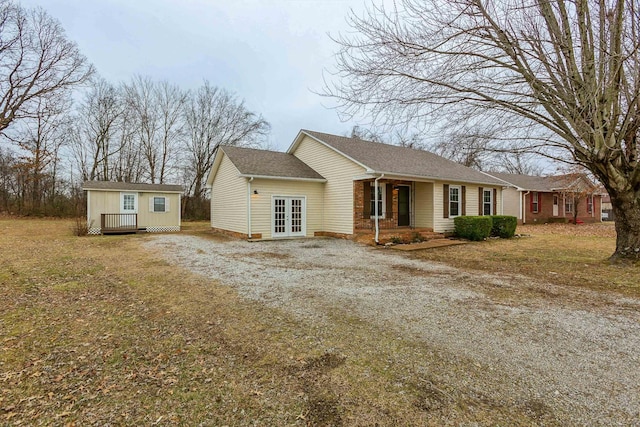 view of front of house with french doors