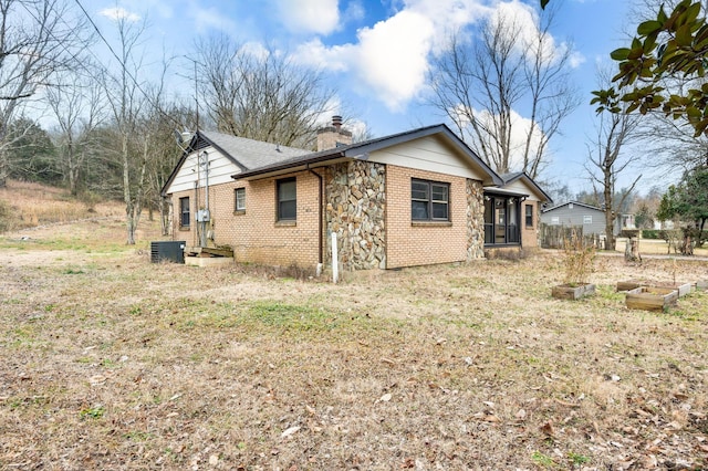 view of property exterior featuring central air condition unit