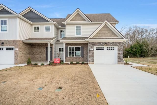 craftsman inspired home with a garage