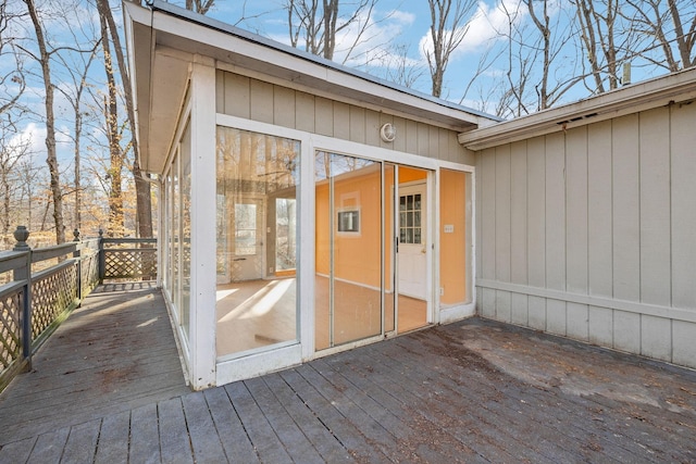 exterior space featuring a wooden deck