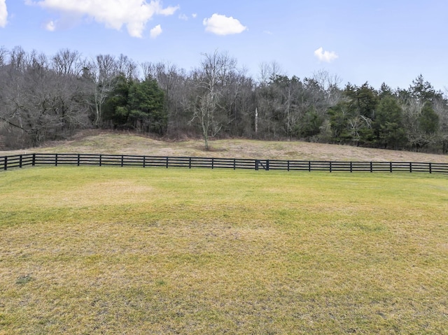 view of yard featuring a rural view