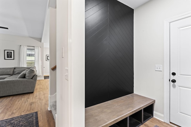 mudroom featuring hardwood / wood-style flooring