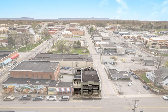 birds eye view of property featuring a mountain view