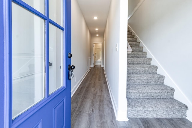 interior space with hardwood / wood-style flooring