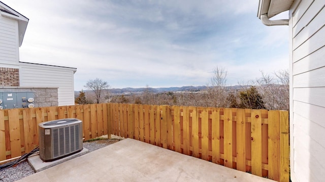 view of patio featuring central AC unit