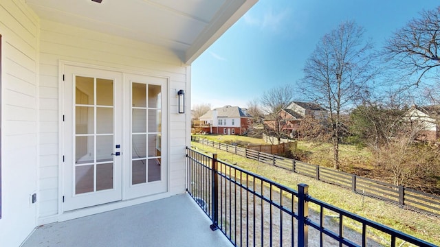 balcony with french doors