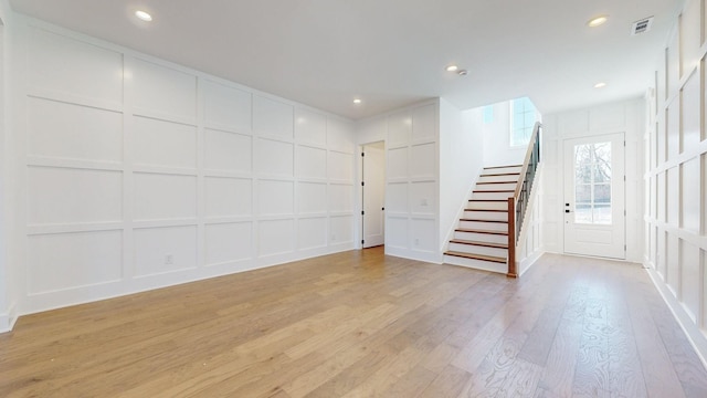 interior space featuring light hardwood / wood-style flooring