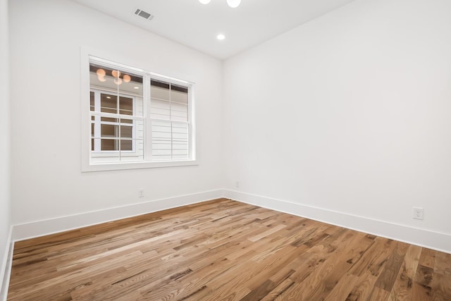 spare room featuring wood-type flooring